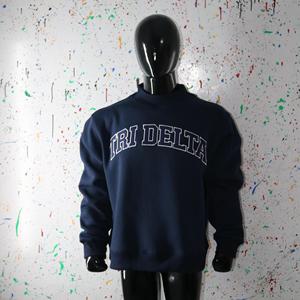 Sweat-shirt à col montant BLEU, 100% coton, avec broderie appliquée BLEU, col large, URBAN PRODUCTIONS - Product Image 1