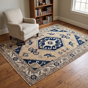 Alfombra de Lana Oushak Hecha a Mano con Diseño Navajo Clásico, Antideslizante, de Pelo Corto y Grosor Medio para Sala de Estar, Hotel, Venta al Por Mayor - Product Image 6