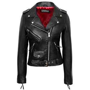 Veste de motard pour femme en cuir Napa 100% véritable, coupe ajustée, style Brando, vente en gros, fabricant ODM/OEM - Product Image 1
