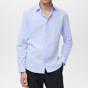 Camisas de Algodón para Hombre, Elegantes y Cómodas, Tejido de Mezcla de Algodón Suave, Ajuste Cómodo, Atuendo Diario Moderno - Product Image 1
