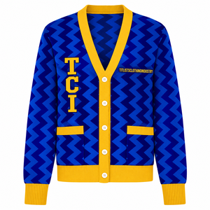 Pulls à col en V Sigma Gamma Rho pour les sororités/fraternités/écoles/collèges/universités, cardigans tricotés unisexes - Product Image 1