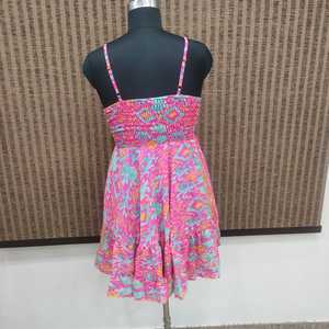 Women's Summer Boho Simple Floral Printed Silk Viscose Polyester Woven Loose Silhouette Floor-Length Ruffle Hem <b>Elastic</b> Waist - Product Image 2
