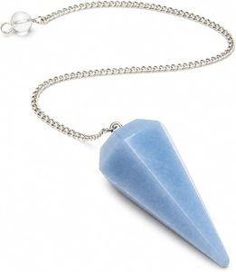 Péndulo de Cristal de Angelita Natural, Colgante de Piedra Curativa para Radiestesia, Proveedor Mayorista de Gemas de la India - Product Image 1