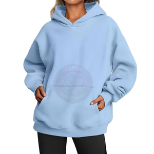 Sudadera con Capucha Extra Grande para Mujer, Corte Holgado, Algodón Premium, con Bolsillo Tipo Canguro, para un Estilo Casual y Moderno - Product Image 2