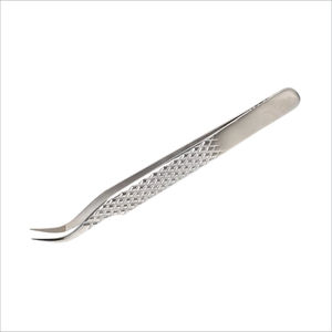 Pinces à cils professionnelles en acier inoxydable, courbées, à pointes angulaires, pour extensions de cils, volume, 90 degrés - Product Image 5