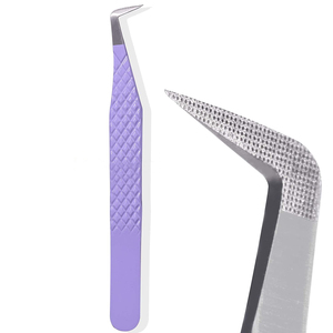 Pince à cils personnalisée avec logo, volume 90 degrés, marque privée, pince à sourcils, pince à cils à pointe en fibre pour extension de cils - Product Image 1