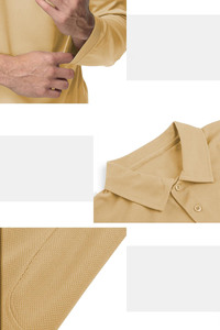 Polo tricoté respirant pour homme, coupe athlétique, décontracté, grande taille, en piqué coloré, haut en coton tricoté décontracté - Product Image 5