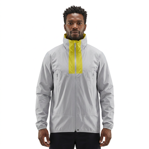 Veste coupe-vent pour homme en tissu confortable, style zippé, poches latérales, veste coupe-vent pour homme personnalisée, respirante - Product Image 1