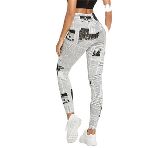 100% algodón diseño personalizado pantalones de gimnasio de cintura alta para mujeres Maxi Fitness Leggings para Yoga correr y entrenamiento sublimación - Product Image 4