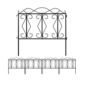 High Selling Garden Fence Set Black Decorative Barrier Landscape Iron <b>Wire</b> Border Folding Metal Fence Panels - Product Image 3