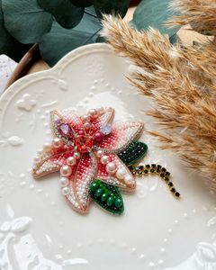 MD HANDICRAFTS Hand Embroidered Designer Brooch with Premium Seed Beads and Pearls for Wedding 16-20y - Product Image 6