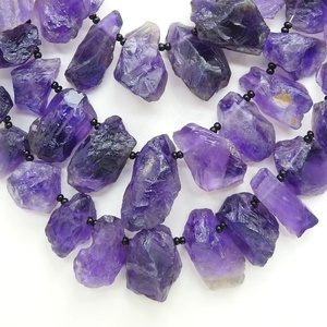 Amethyst Rough Bead-Slice Stick Nugget-Loose Raw <b>Stone</b> Briolette-8Inches 10-25MM Long Approx-Wholesaler Supplies-Natural <b>Stone</b> - Product Image 1