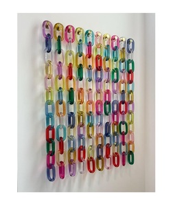Resin <b>Art</b> Geometric Wall Hanging Design Blue Multicolor Round Chain Wall <b>Art</b> Hanging Modern Rustic Design - Product Image 6