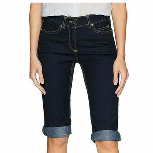 Shorts de mezclilla largos para mujer, estilo modesto, desgastados, tipo Bermuda, al por mayor, listos para enviar - Product Image 2
