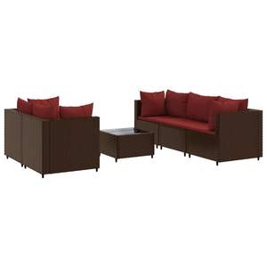 Juego de 5 Muebles de Jardín para Patio en Color Marrón y Rojo Canela - Product Image 2
