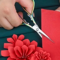 1 pièce Ciseaux à lames droites en acier inoxydable, nouveau design, pour la couture, la découpe de tissus, la broderie, les travaux du tailleur, outils à fil, lame à pointe arrondie