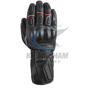 Gants de moto en cuir durables avec paume renforcée, antidérapants et respirants, ajustement confortable pour la conduite en extérieur - Product Image 3
