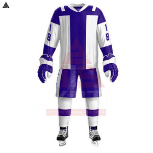 Dernier design d'uniforme de hockey sur glace personnalisé pour adulte, imprimé, respirant, séchage rapide, couleur et logo personnalisés, 100% polyester - Product Image 4
