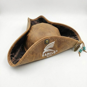 Sombrero de Fieltro de Lana Estilo Vaquero Francés para Hombre, Negro, Tricorne, Triangular, Guardia de Honor, Sombrero Napoleón, MOQ Bajo - Product Image 6