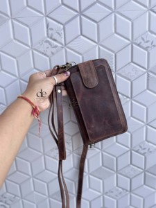 Sac à main pour téléphone portable tendance 2026 en cuir véritable, nouveau design, sac bandoulière, petite taille, pochette de poignet, sac à bandoulière - Product Image 4