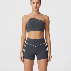 Shorts de sport pour femme à logo personnalisé, taille haute, effet push-up, anti-transpiration, respirant, en Spandex/Nylon, pour Yoga, Gym et Fitness - Product Image 3