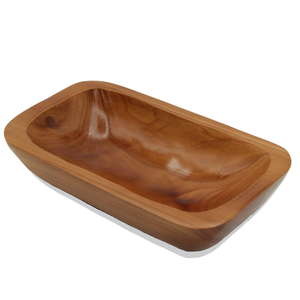 Wood bowl 1 piece With Salad Servers Mango Wood Round Serving Bowl for Pasta Fruits Salads for sale - Product Image 1