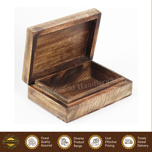 Caja de madera decorativa con diseño llamativo, hecha a mano, 100% madera natural de mango, para empaque de joyería, de proveedor indio. - Product Image 6