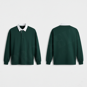 Polo à manches longues de qualité supérieure pour homme, décontracté, en coton, col classique, pull-over uni, confortable, respirant, vêtement de mode - Product Image 5