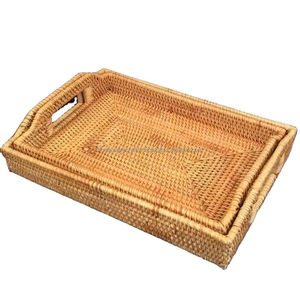 Bandejas de Ratán Ecológicas para Servir Alimentos, Hechas a Mano, Ligeras, Tejidas, Duraderas, Proveedor Mayorista de Vietnam - Product Image 1