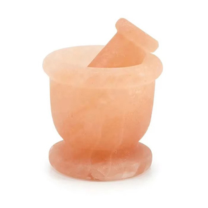 Mortier et pilon en sel rose de l'Himalaya, sculpté, courbé, couleur naturelle, personnalisable, haute qualité, style antique, biologique, pour cuisine et culinaire - Product Image 5