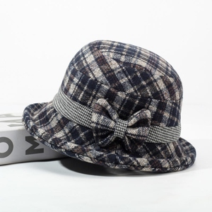 Sombrero de Pescador para Mujer, Personalizado al por Mayor, de Sherpa, Terciopelo, Tweed, a Cuadros, Gorra Panamá, Gorro de Invierno de Moda, Vintage, de Alta Calidad, con Diseño de Pata de Gallo - Product Image 4