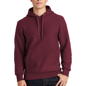 เสื้อฮู้ดผู้ชายสีแดงเลือดหมู ผ้าฟลีซ ทรงปกติ สีพื้น เรียบง่าย สวมใส่สบาย ผลิตจากผ้าฝ้าย 100% แขนยาว มีกระเป๋า เหมาะสำหรับใส่ในฤดูใบไม้ร่วง - Product Image 5