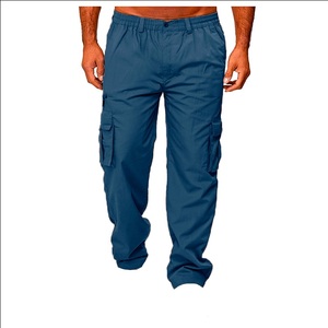 Pantalon décontracté homme tendance anti-rides léger en polyester/coton à taille mi-haute avec cordon de serrage – Idéal pour l'hiver - Product Image 2