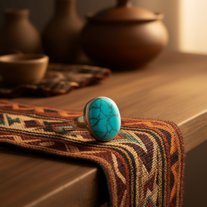 Tibet Turquoise <b>Crystal</b> <b>Ring</b> 6.0 Grams - Product Image 3