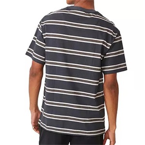 T-shirt unisexe en coton uni à rayures, coupe classique, manches courtes, col rond, séchage rapide, multicolore, personnalisable avec logo imprimé sur le devant – Meilleure vente - Product Image 3