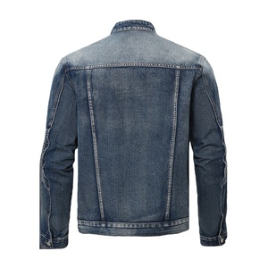 Veste en jean vintage pour homme OEM, style motard, coupe slim, effet délavé. - Product Image 2