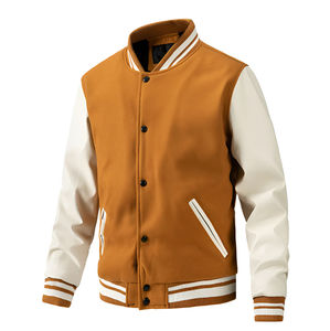 Blousons de baseball réversibles pour hommes, personnalisables avec broderie sur toile, séchage rapide, couleurs personnalisées sur le devant, style universitaire, vente en gros - Product Image 3