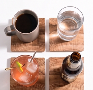 Pure Wood <b>Drink</b> <b>Coasters</b> in Modern Walnut with Natural Finished Modern Design Perfect for Home Restaurant Table Accessory - Product Image 3