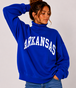 Sudadera Oversize de Cuello Alto para Mujer con Logo Personalizado Estampado Frontal 100% Algodón Felpa Manga Larga Otoño Invierno Tipo Pullover ODM Lavado - Product Image 4
