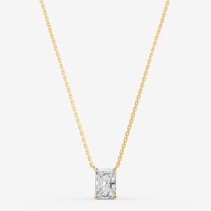 Pendentif solitaire classique naturel et éclatant en or jaune 18 carats pour femme, idéal pour les occasions spéciales et les fêtes, avec moissanite – Pendentifs et breloques - Product Image 1