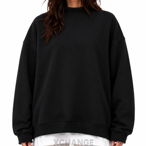 Sudadera personalizada con bordado de letras griegas para mujer, cuello alto, 100% algodón, tela gruesa, estilo oversized. - Product Image 3
