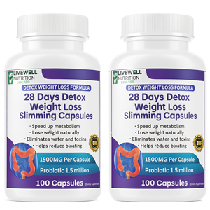 Livewell 28 Days Detox Capsules Minceur Perte de Poids 1500MG Probiotiques Lot de Deux 100 Comprimés - Product Image 3
