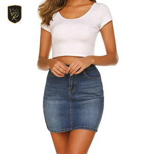 Jupe en jean ample et décontractée pour femme, taille haute, coupe droite, à boutons, unie, respirante, style vintage streetwear pour l'automne - Product Image 1