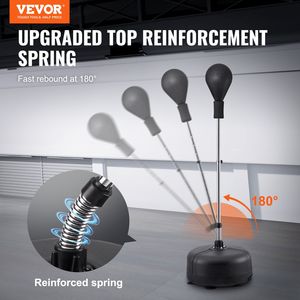 Ensemble de sacs de frappe sur pied réglables en hauteur avec gants, sac de frappe de boxe réflexe pour adolescents et adultes - Product Image 2