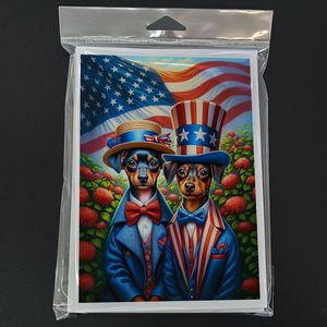 All American Miniature Pinscher Whimsical A7 <b>Greeting</b> <b>Cards</b> Pack of 8 Blank <b>Note</b> <b>Cards</b> with Envelopes 5x7 Size - Product Image 3