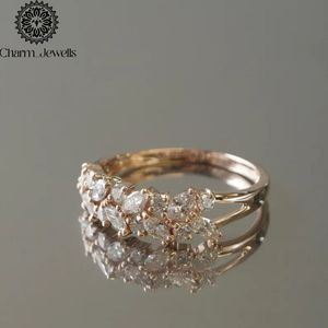 Bague de fiançailles en argent plaqué or rose pour femme Charm_Jewells, sertie de moissanite taille coussin, monture à griffes, certifiée IGI, romantique - Product Image 3