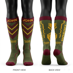 Women Floorball Performance <b>Socks</b> 180 GSM Moisture Wicking Nylon Spandex <b>Green</b> Blue Panel Knit Custom Logo Jacquard <b>men</b> <b>socks</b> - Product Image 3