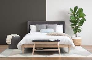 Modern Minimalist White Wash Dining Bench with Upholstered for <b>Small</b> Space Living and Apartments - Product Image 5