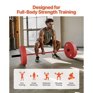 Bilanciere da 6FT con impugnatura zigrinata per allenamento di forza, sollevamento pesi, squat, stacchi, compatibile con dischi da 2 pollici - Product Image 2
