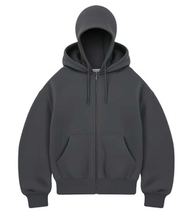 Pasamontañas personalizado con media cremallera, de gran tamaño, térmico, para invierno, 100% algodón, con estampado de espuma de terciopelo, unisex - Product Image 1